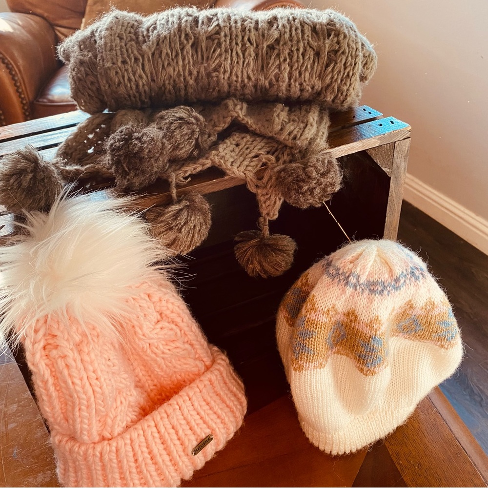 Hollister Puff Beanie, Parisian Beanie & Pom Pom Scarf